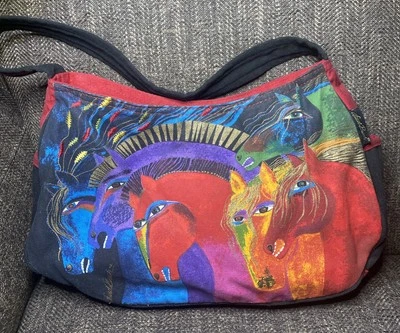 LAUREL BURCH Wild Horses of Fire Medium Canvas Cotton Tote Bag - Image 1 of 4