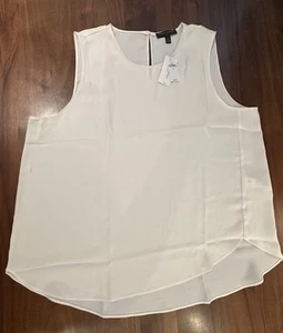 Banana Republic cremefarbenes ärmelloses Shell-Top leicht elfenbeinfarben Größe XL neu mit Etikett - Bild 1 von 4