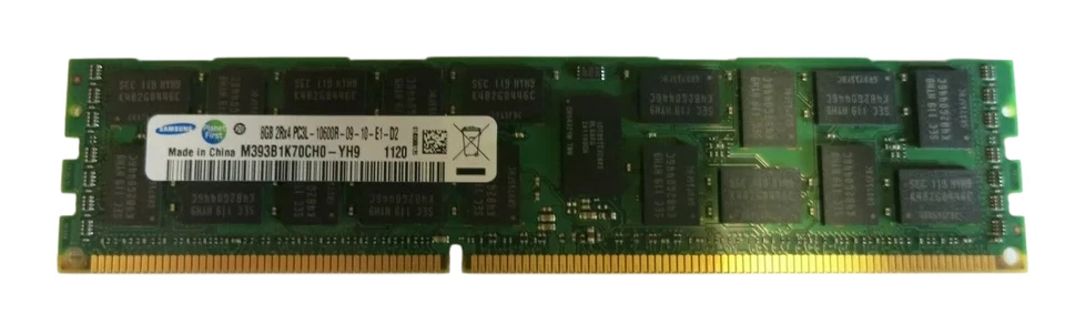 Samsung M393B1K70CH0-YH9 8GB 2Rx4 PC3-10600 DDR3 ECC 240P CL9 RDIMM Memory - Image 1 of 2