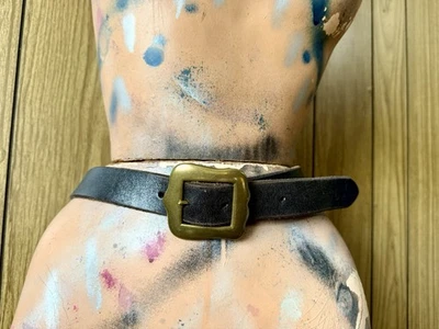 Cinturón Ralph Lauren de cuero marrón con burbuja de latón 29 Inc Foto 1 de 4