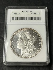 1887 morgan silver dollar Ms65 PL - Picture 1 of 2