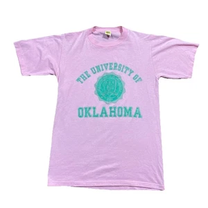 Vintage Velva Sheen University of Oklahoma T-Shirt Pink 50/50 Small USA Made  - Bild 1 von 10