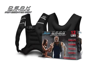 Aduro Sport Weighted Vest Workout Equipment 12 Lbs Iron Weighted Vest Black  - Picture 1 of 9