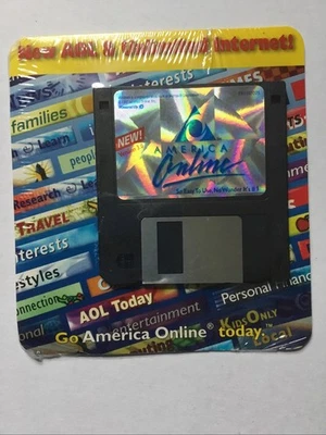 Vintage America Online AOL 3.5" Floppy Diskette Version 3.0 for Windows 95 & Mac - Image 1 of 2
