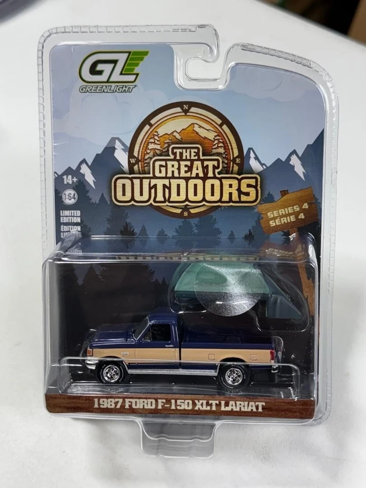 Greenlight  1987 Ford F-150 XLT Lariat - Dark Blue and Tan Truck Bed Tent 1/64 - Image 1 of 1