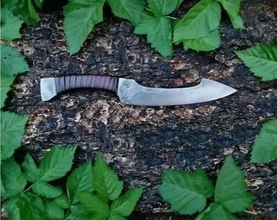 Cuchillo Bowie de caza Full Tang hoja fija de acero al carbono hecho a mano personalizado supervivencia Foto 1 de 4