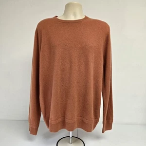 J. Crew Crewneck Sweater XL Mens 100% Cashmere Classic Brown Long Sleeve - Picture 1 of 9
