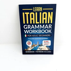 Learn Italian: Grammar Workbook + Textbook for Adult Beginners - Paperback - Picture 1 of 6