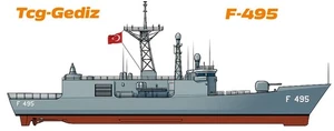 1/350 Oliver Hazard Perry Cl. Turkish Navy Frigate TCG Gediz Decals DNT-01054 - Picture 1 of 4