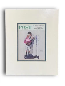 Norman Rockwell Matted Print 8 x 10 Saturday Evening Post Cover Jockey Weighing - Picture 1 of 3