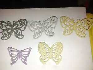 5 Vintage Butterfly Wall Decor Burwood Products Co Cream - Picture 1 of 3