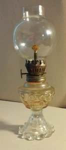 Interessante antike Miniatur Glas Öllampe - 8,5" hoch - Bild 1 von 5