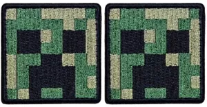Parche bordado Creeper Face Minecrafter - 2 piezas planchar o coser 2"x2" - Imagen 1 de 2
