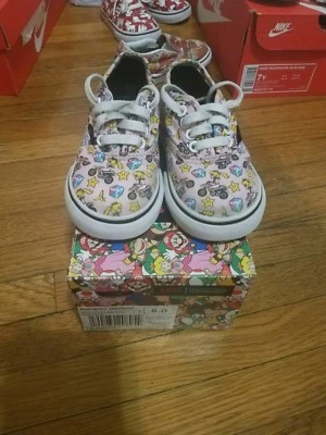 vans nintendo princess peach size 6 toddler skate shoes for $50 - Image 1 of 4
