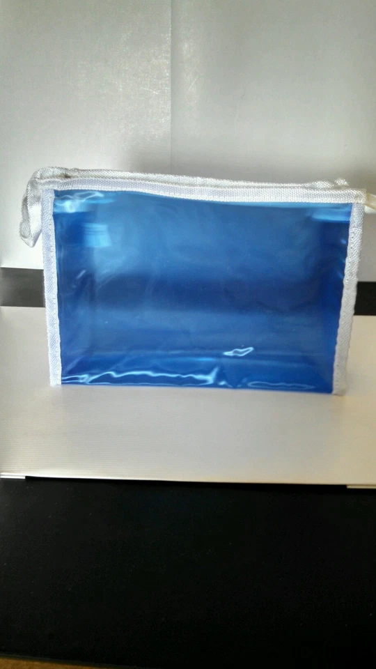 AVON Beauty Carry-All Bag Bath or Beauty Products Bag Blue Vinyl NOS  - Image 1 of 1