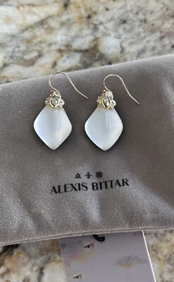 Pendientes Alexis Bittar 100 % auténticos cristal imperial plateado/blanco lucite Foto 1 de 4