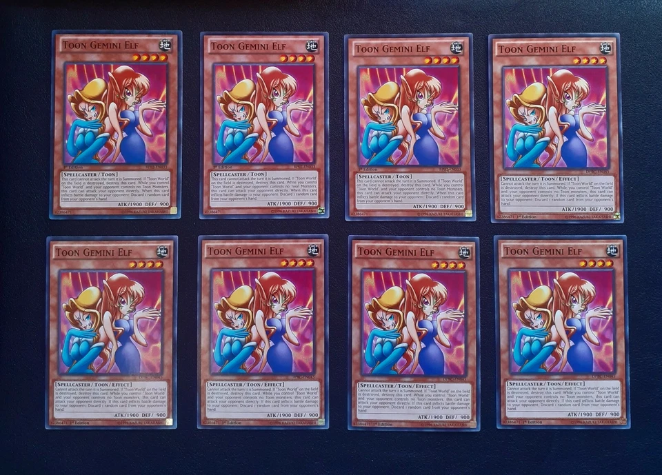 YugiOh x8 DPBC-EN045/BP02-EN033 TOON GEMINI ELF PLAYSET~1st Edition NM/M  - Image 1 of 1