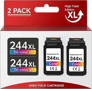 2 Pack CL 244XL Color Ink Set For Canon Pixma iP2820 MG2520 MG2550 MX495 - Picture 1 of 6