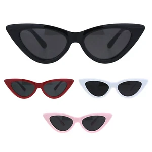 Girls Kid Size Mod Plastic Cat Eye Minimal Chic Retro Sunglasses - Picture 1 of 24