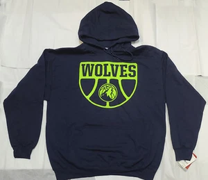 SUDADERA CON CAPUCHA CON CAPUCHA DE LANA DE BALONCESTO MINNESOTA LOBOS DE MADERA NBA atlética marina GRANDE (085) - Imagen 1 de 3