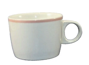 Martha Stewart Westport Classic Tea/Coffee Cup Stoneware Cream w/Pink Band - Picture 1 of 2