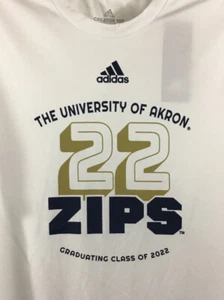 Akron University Zips Adidas Creator Tee Shirt Mens Medium White Class Of 2022 - Picture 1 of 7