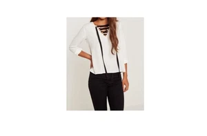 MISSGUIDED mono lace up blouse white (M1/3) - Imagen 1 de 1