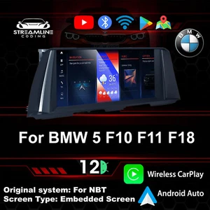 10.25" ANDROID 12 QUALCOMM FOR BMW SERIES 5 F10 F11 F18 NBT EMBEDDED SCREEN - Picture 1 of 3