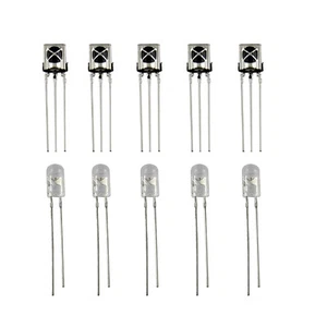5 paia diodi infrarossi LED IR emissione e ricevitore 38Khz VS1838B per Arduino - Foto 1 di 1