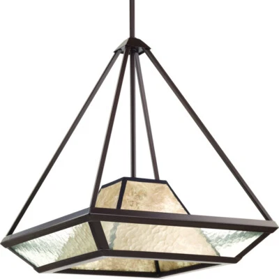 Progress Lighting Collins 1-Light Antique Bronze Foyer Pendant w/ Water Glass - Image 1 of 4