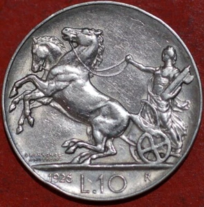 Italy 10 Lire 1926 Vittorio Emanuele III Silver Fineness: 0.8350 KM# 68.1 - Picture 1 of 2