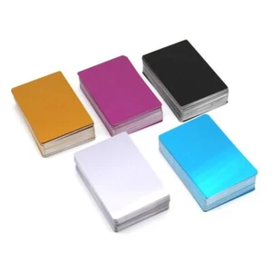 100 Pack Thick 0.18mm Business Cards Blanks Colored Finish Aluminum Metal Cards - Picture 1 of 13