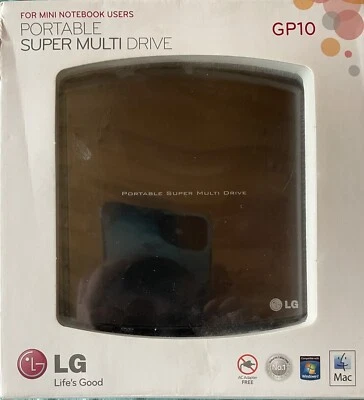 NEW LG GP10 Portable External Super Multi Drive 8X DVD+-RW CD-R PC Mac USB 2.0 - Image 1 of 2