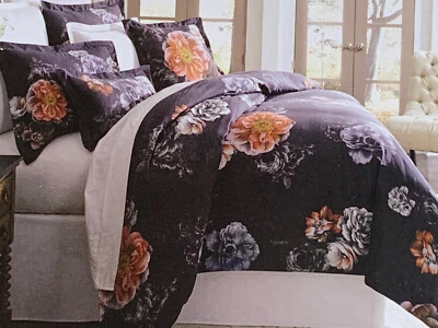 Nuevo juego de mini funda nórdica Southern Living Ashley King azul marino floral Foto 1 de 4