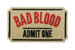"Bad Blood - Admit one" Patch zum Aufbügeln - Kleiner Flicken, Gothic Aufnäher - Bild 1 von 4