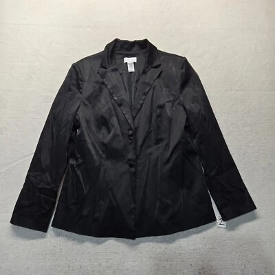 Jaclyn Smith классический 2 кнопки твердого черный блейзер пальто для взрослых женщин размер 18 - Изображение 1 из 4