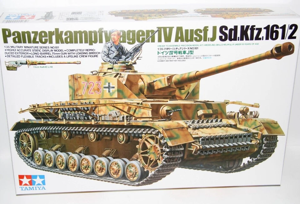 TAMIYA 1:35 KIT CARRO ARMATO PANZERKAMPFWAGEN IV AUSF J SD. KFZ. 161/2 ART 35181 - Immagine 1 di 1