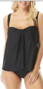 Sujetador Tankini Coco Reef Talla 8 Talla 32 D Bandeau Negro Resort NUEVO $88 - Imagen 1 de 3