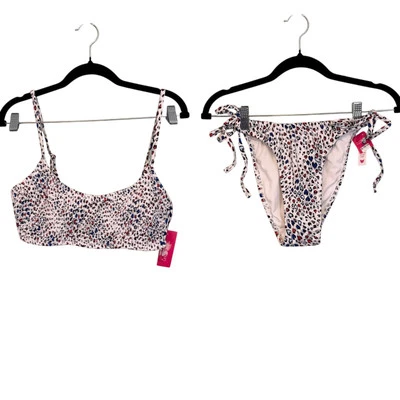 Xhilaration 2pc Bikini Set Girls 12-14 XL White Multicolor Padded Chic Beach NWT - Image 1 of 4