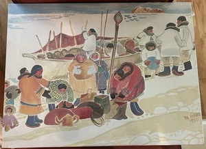Rie Munoz Unloading 551 Piece Puzzle New Sealed In Box Eskimo Family Nome Alaska - Picture 1 of 5