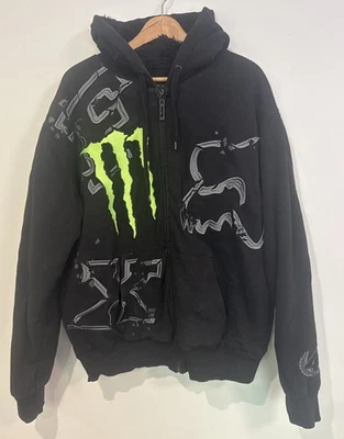 Толстовка с капюшоном на молнии Fox Racing Ricky Carmichael Monster Energy мужская с подкладкой размер XL - Изображение 1 из 4