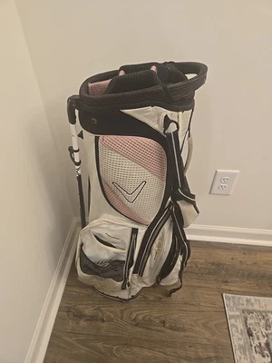 Bolsa de palos de golf Callaway Hyperlite 4.0 blanca y rosa con soporte de 6 vías LEER POR FAVOR  Foto 1 de 4
