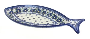 Blue Rose Polish Pottery Spring Blossom Fish Dish - Picture 1 of 1