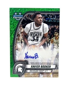 Xavier Booker #83 Spartans 2024-25 Bowman Chrome U Green Shimmer Auto - Bild 1 von 2