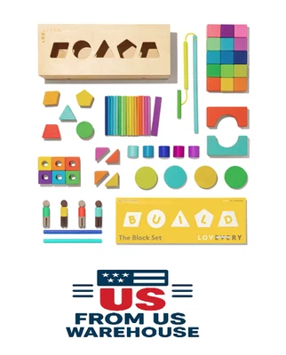 LOVEVĔRY The Block Set 70 Pc Wooden Building Blocks & Shapes for Toddlers - Image 1 of 4