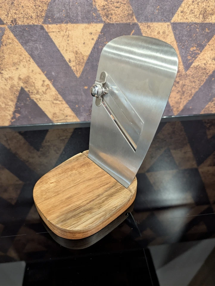 Gourmet-Hobel Tufo Ad Hoc Trüffelreibe Käsereibe mit Akazienholz Ständer Neuw. - Bild 1 von 4