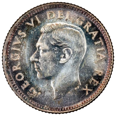 Canada 1950 10 Cents Dime Silver Coin - Choice Uncirculated - Image 1 of 2