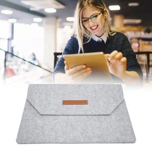 Felt Tablet Sleeve Bag Large Capacity Layered Storage Soft Inner Graphic Draw FY - Afbeelding 1 van 24
