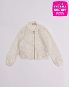 RRP €155 TWINSET SIMONA BARBIERI Kids Silk Organza Bomber Jacket 8Y 128CM Lace - Picture 1 of 3