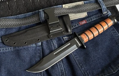 "Cuchillo de combate estilo Kbar de 13"" funda Kydex horizontal llevar negro" Foto 1 de 4